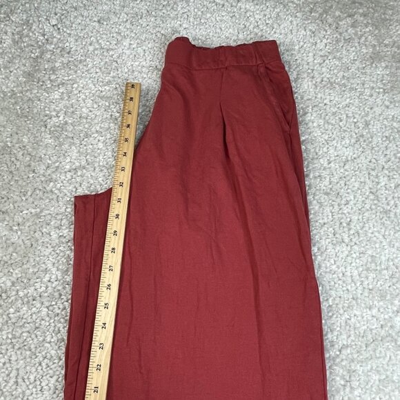 Aerie New Heights Trouser Wide Leg Pants Burgundy Red Oversized - Picture 9 of 10